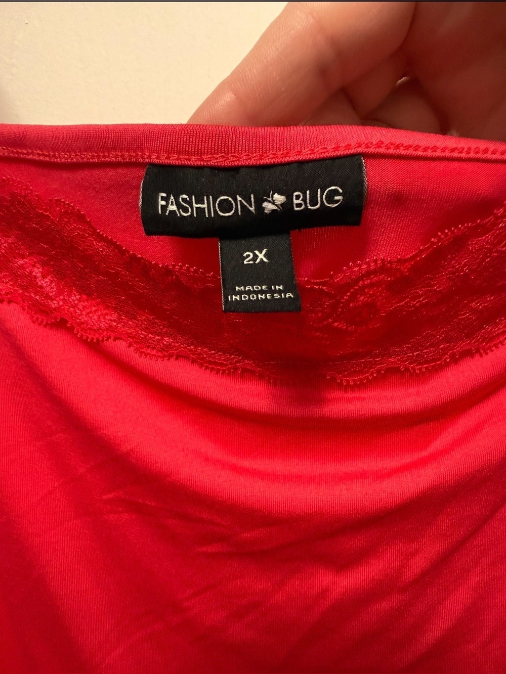 VTG Fashion Bug Hot Pink Lace Trim Cami Top Y2K Coquette Fairy Core Size 2XL - Picture 3 of 3